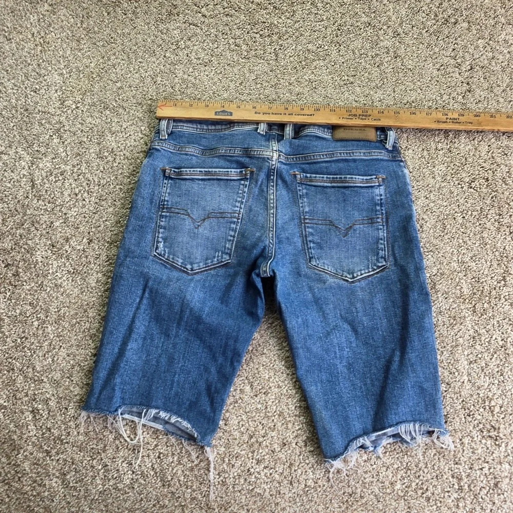 Diesel Sleenker Denim Shorts Mens 29 Blue Slim Skinny Cutoff Casual Adult
